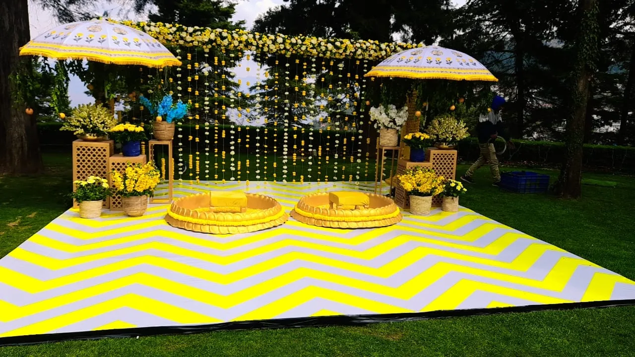 Fresh flower mandap and stage decoration for weddings
