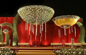 Guests celebrating at a wedding