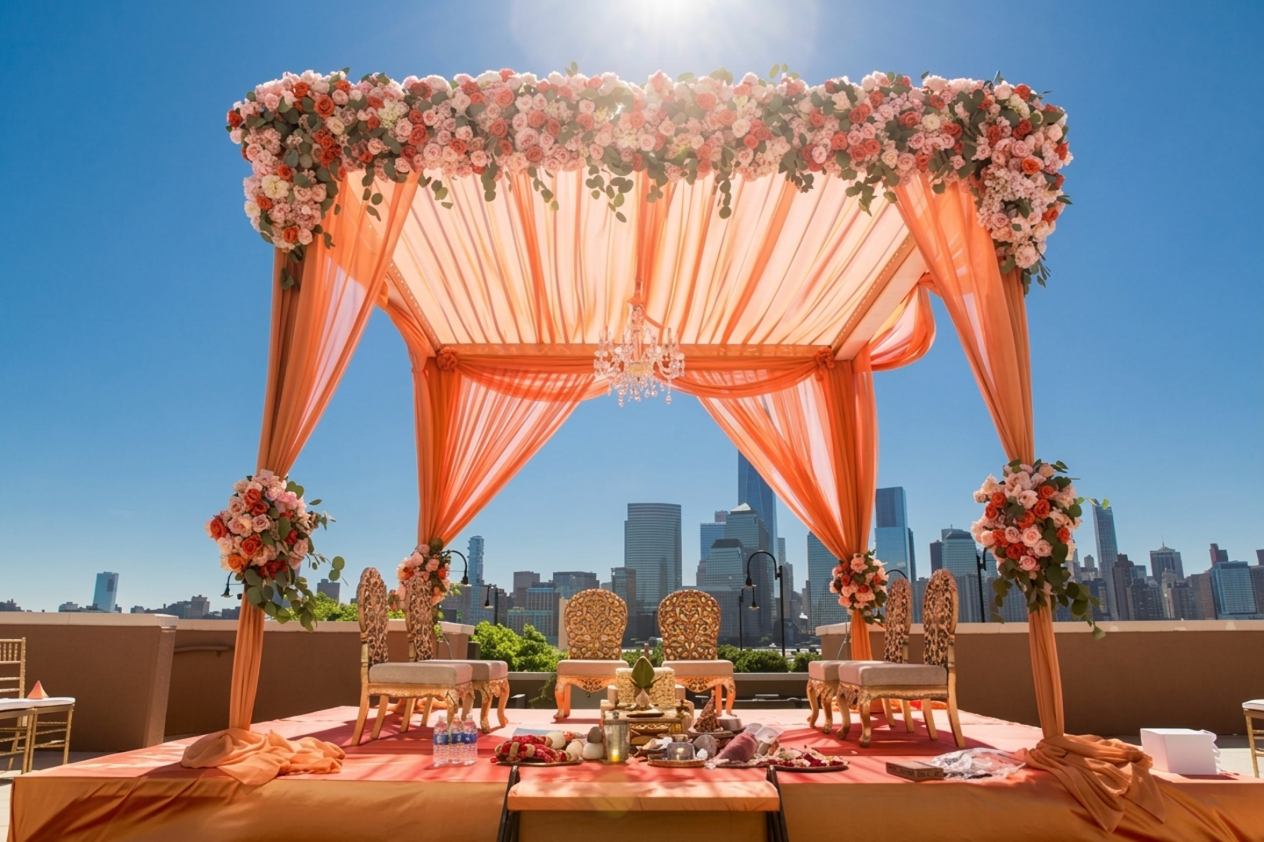 Wedding tent and shamiana setup